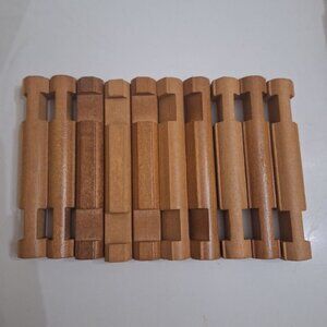 Lincoln Logs Wooden Round Replacement Pieces 2 Notch 4.5 Inch Short Light Brown‎